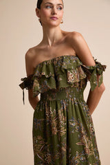 Love and Blooms Blush Floral Print Off-the-Shoulder Dress