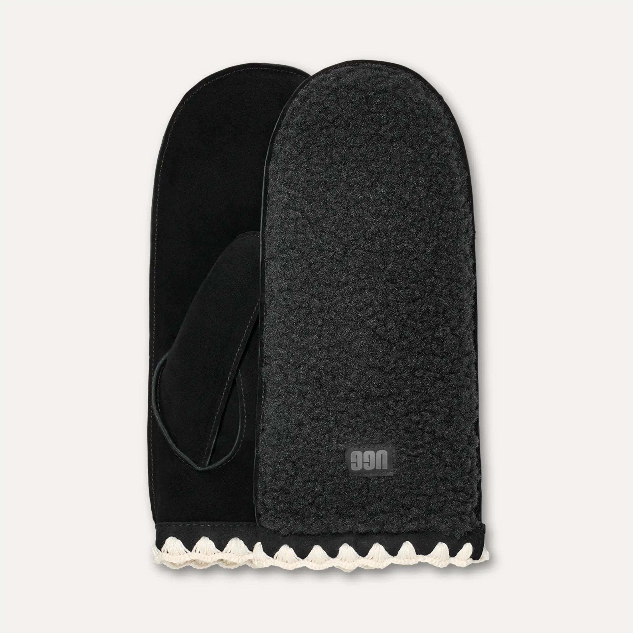 Women's UGGfluff Scalloped Mitten - BLACK