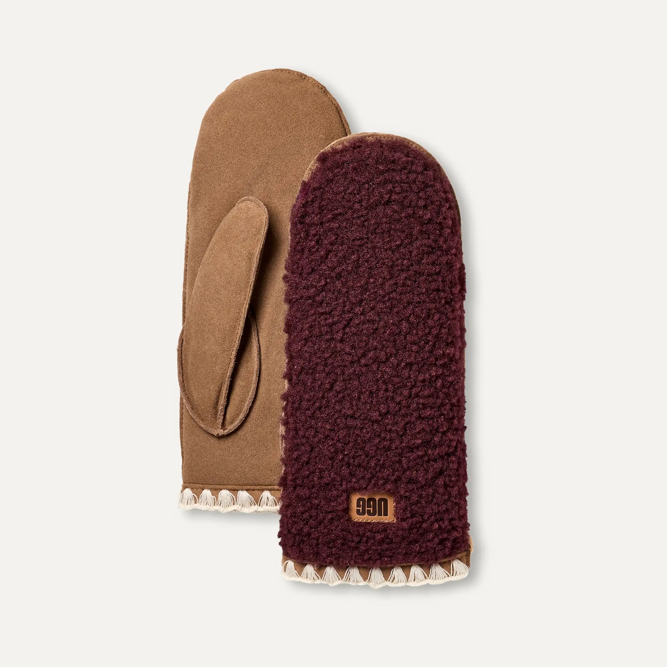 Women's UGGfluff Scalloped Mitten - WILD GRAPE