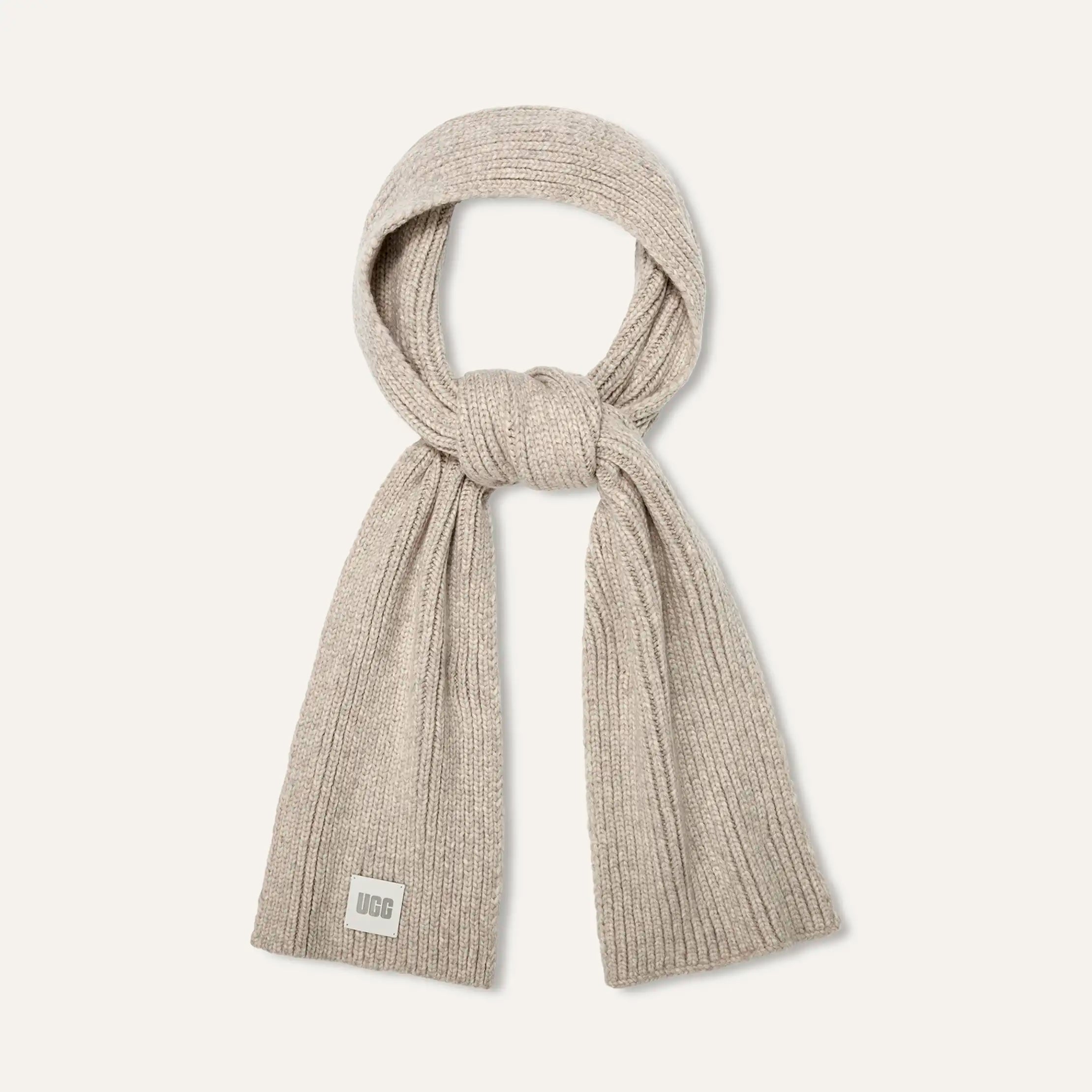 All Gender Chunky Rib Scarf - LIGHT GREY