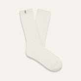 Women's Rib Knit Slouchy Crew Sock - WHITE