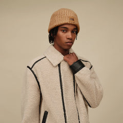 Men's Chunky Rib Beanie - CAMEL