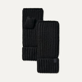 Women's Chunky Rib Fingerless Glove - BLACK
