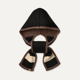 Women's Colorblock Hooded Scarf - BLACK MULTI