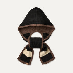 Women's Colorblock Hooded Scarf - BLACK MULTI