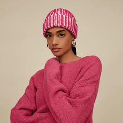 Women's Chunky Rib Micro Beanie - VELVET RIBBON MULTI