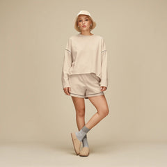 Women's Rib Knit Slouchy Quarter - SEAL
