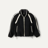 Women's Nikia Crochet UGGfluff Jacket - BLACK
