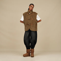 Women's Niah Toggle Vest - COFFEE GROUNDS