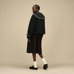 Women's Nikia Collared Jacket - BLACK