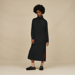 Women's Atlie Turtleneck Rib Dress - BLACK