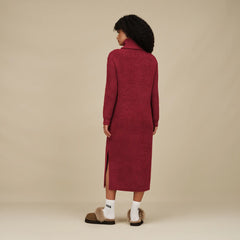 Women's Atlie Turtleneck Rib Dress - COFFEE BERRY
