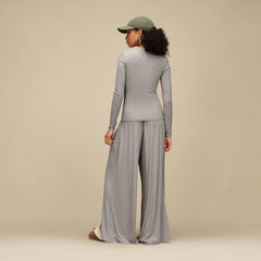 Women's Aidelene Long Sleeve Rib Tee - GREY HEATHER