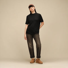 Women's Amarys Relaxed Rib Tee - BLACK