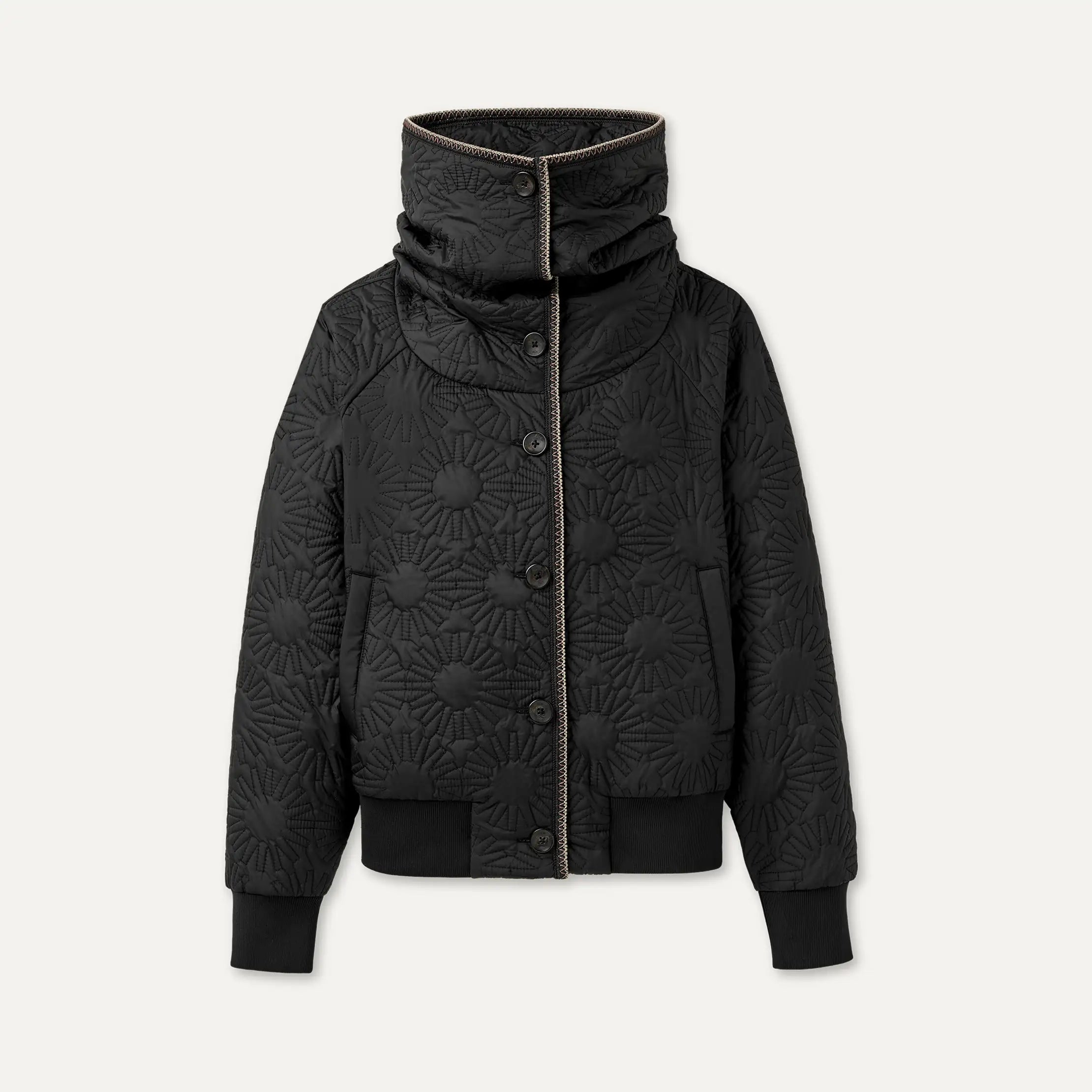 Women's Solein Oversized-Collar Jacket - BLACK