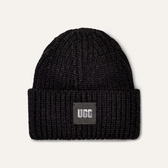 Women's Chunky Rib Beanie - BLACK