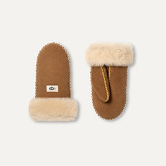Kids' Sheepskin Mitten with Stitch - CHESTNUT MULTI