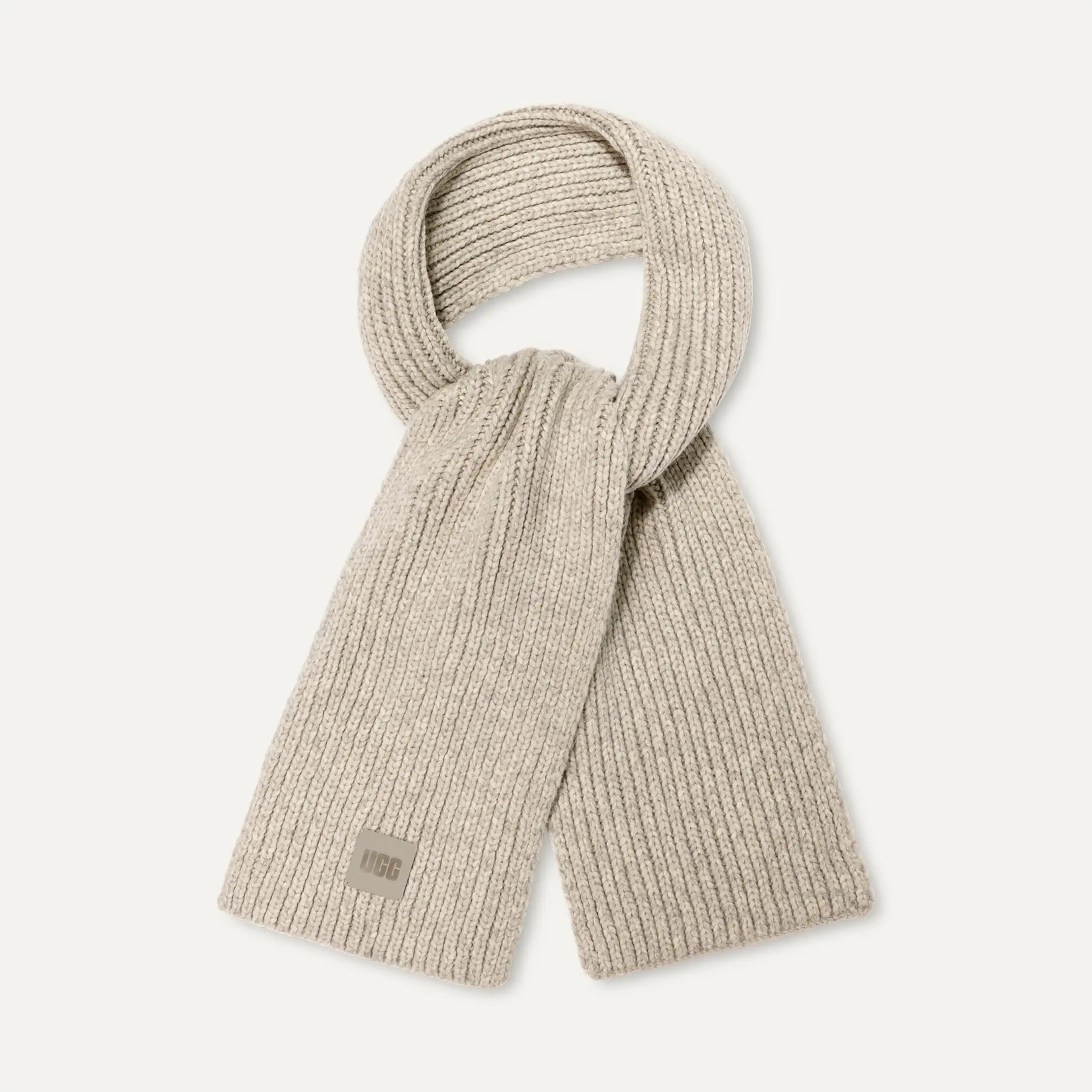 Women's Chunky Rib Knit Scarf - LIGHT GREY