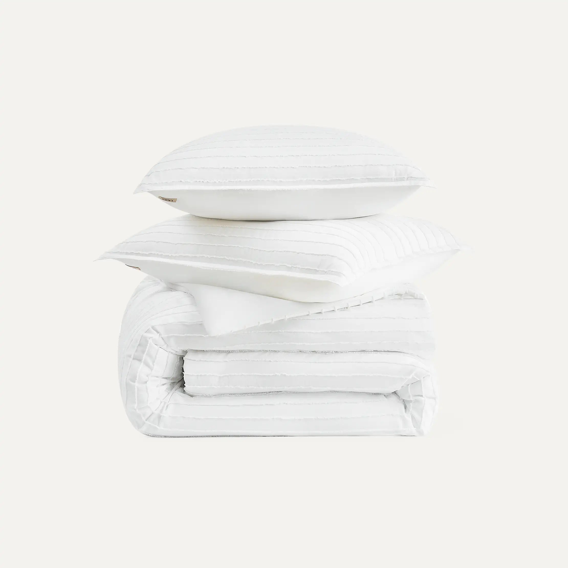 Home Devon Comforter Set King - BRIGHT WHITE TEXTURE STRIPE