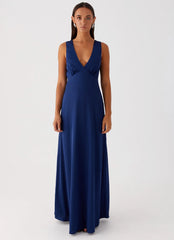 Winnie Cowl Back Maxi Dress - Navy