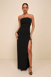 Classy Consideration Coral Pink Strapless Maxi Dress