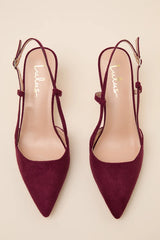 Cadey Black Suede Pointed-Toe Slingback Pumps
