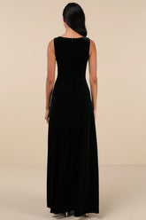 Beautiful Night Dusty Purple Velvet Sleeveless Maxi Dress
