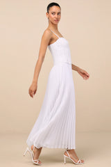 Corleone White Lace Bustier Midi Dress