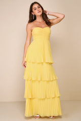Seriously Sensational Light Blue Strapless Tiered Maxi Dress