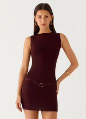 Masterplan Knit Mini Dress - Chocolate