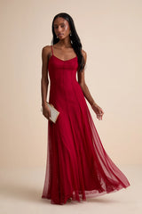 Atori Black Mesh Sleeveless Maxi Dress