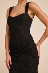 Celeste Black Burnout Bustier Maxi Dress