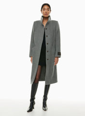 The Cocoon Long Coat - Wool Cashmere - HEATHER DARK GREY
