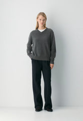 Essential Cashmere Context Sweater - HEATHER CHARCOAL