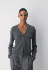 Bare Cashmere Laureate Cardigan - HEATHER CHARCOAL