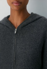 Essential Cashmere Idyllic Zip Hoodie - HEATHER CHARCOAL