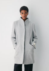 The Cocoon Coat New - Wool Cashmere - HEATHER LIGHT GREY