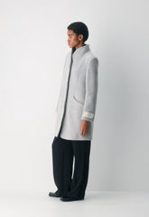 The Cocoon Coat New - Wool Cashmere - HEATHER LIGHT GREY