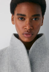 The Cocoon Coat New - Wool Cashmere - HEATHER LIGHT GREY