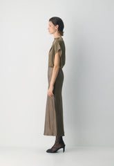 Slip Satin Maxi Skirt - GABBRO TAUPE