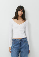 HomeStretch™ Rib Acoustic Henley - WHITE