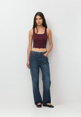 HomeStretch™ Rib Frequency Waist Tank - GALA PLUM
