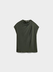Nominee Satin Blouse - FLINT GREEN