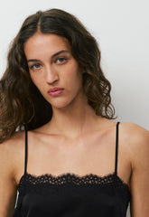 Serif Satin Camisole - BLACK/BLACK