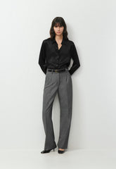 Forecast Silk Shirt - BLACK