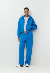 Cozy Sweatfleece Boyfriend Boxy Zip Hoodie - LAZULI BLUE