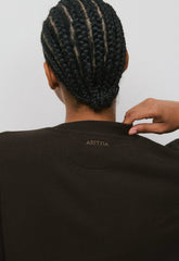 Cozy Sweatfleece Perfect Crew Sweatshirt - CACAO NIB BROWN