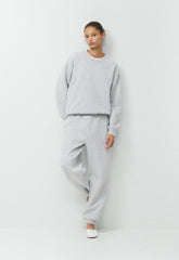 Cozy Sweatfleece Perfect Crew Sweatshirt - HEATHER CHROME