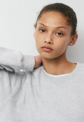Cozy Sweatfleece Perfect Crew Sweatshirt - HEATHER CHROME