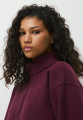 Cozy Sweatfleece Boyfriend 1/2 Zip - GALA PLUM